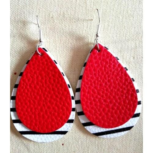 Multi Layers Tassel Earrings for Women leather teardrop glitter petal Ladies Drop Earrings Fashion Fish Hook Earring