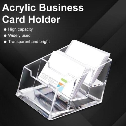 Card Holder Stand Clear Desktop Countertop Office Business Organizer Acrylic Index Card Filling Display for Desk #BO