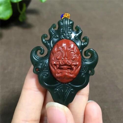 Hetian jade jade fine material beast pendant old pit material skillful carving antique beast jade pendant hp23