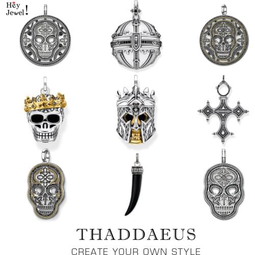 Pendant Skull Knight, 2021 Summer New Vintage Fine Jewelry Europe 925 Sterling Silver Bijoux Rebel Street Gift For Woman & Men