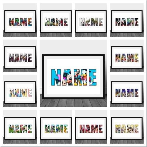 Customize Your Name On The Disney Mickey Mouse Marvel Avengers Canvas Painting Poster As A Gift For Children Living Room Decor