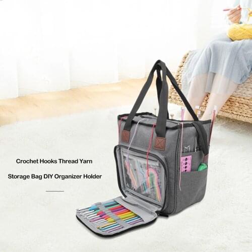 Practical Knitting Yarn Bags Classic Multi-functional Durable Crochet Hooks Needles Sewing Kits Storage Case Organizer