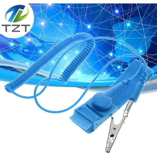 TZT Adjustable Anti Static Bracelet Electrostatic ESD Discharge Cable Reusable Wrist Band Strap Hand With Grounding Wire