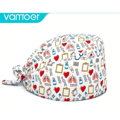 Adjustable size Pet doctor nursing cap With sweat towel lab work cap Health service cap nursing hat nurse scrub hats