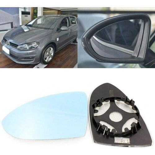 Blue mirror For Volkswagen Golf 7 2014-17 Side View Door Mirror Blue Glass With Base Heated turn single lamp