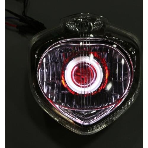 Motorcycle LED Demon Angel Eye HID Projector Headlight Assembly fit for FZ6 2004-2009 FZ6S FZ6N 2005 2006 2007 2008