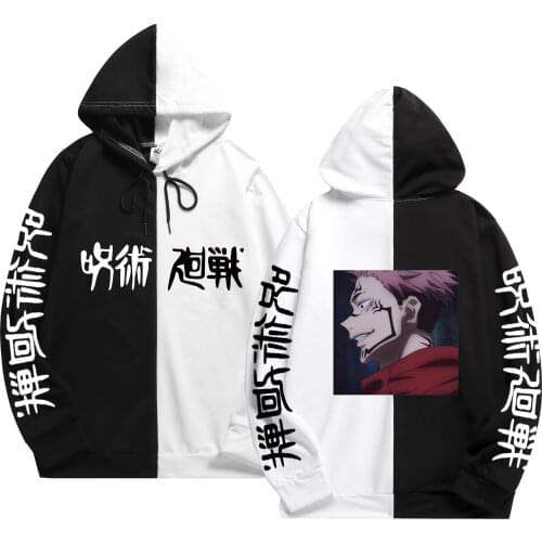 Mens hoodies Summer Japanese Anime Jujutsu Kaisen Yuji Itadori print The Sharingan Patchwork Sweatshirt Thin Clothing Hoodie
