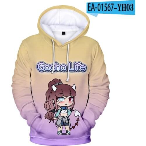 2021 Popular Game Gacha Life Hoodie Sweatshirt Men/women 3D Hoodies Fashion Streetwear Boys/girls Long Sleeve Gacha Kids Clothes