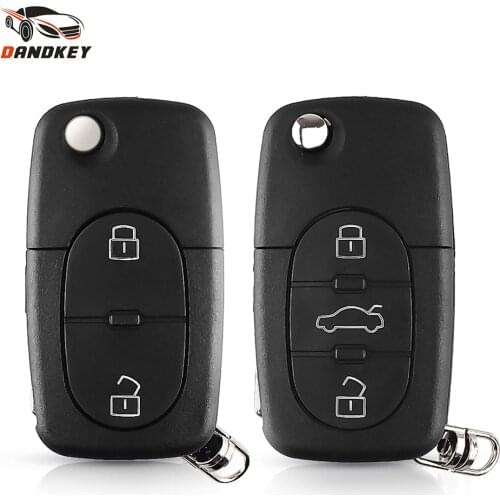 Dandkey For VW Volkswagen Golf 4 5 Passat B5 B6 Polo Bora Touran Key Shell 2/3 Button Remote Flip Car Key Case Blank HU66 Blade