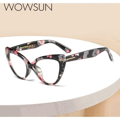 WOWSUN Retro Style Glasses for Women Clear Lens Cat Optical Frame WO-034