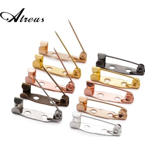 50pcs/lot 15 20 25 30 35 mm Brooch Clip Base Pin Safety Pins Brooch Settings Blank Base For DIY Jewelry Making Material Supplies