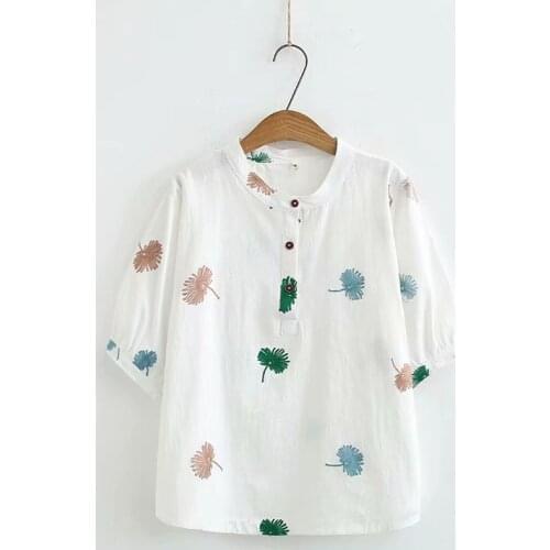 Plus Size XL-4XL White Pink Tops Womens Vintage Floral Embroidered Summer T-shirts Oversized Half Sleeve t Shirts