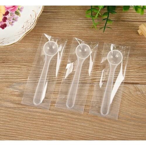 1g/2ml Clear Plastic Measuring Spoon for Coffee Milk Protein Powder Kitchen Scoop SN787