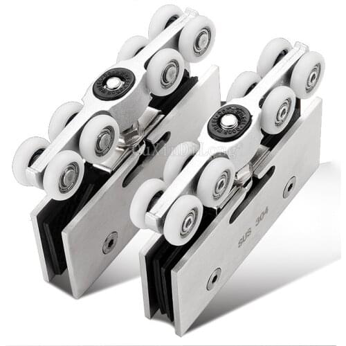 1Set Stainless Steel Sliding Glass Door Pulley Hanging Wheels for Sliding Glass Doors Shower Door Rollers Hardware HM180