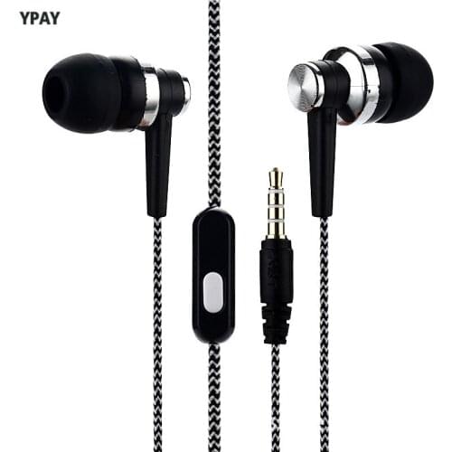 1pcs Wheat Wire Earphone In-ear Braided Wiring Cord Universal Music Subwoofer Earphone For Smart Phone For Android Phone