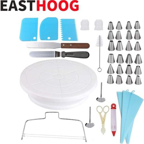 40pcs/set DIY Cake Turntable Baking Silicone Mold Cake Plate Rotating Round Cake Decorating Tools Pastry Supplies Cake Stand