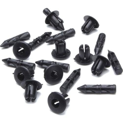 50x Plastic Rivet Bike Fairing Trim Panel Fastener Clips 6mm For Honda Yamaha Black