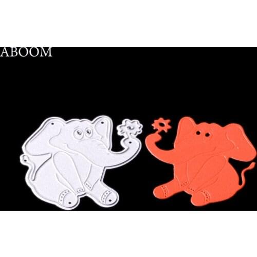 ABOOM New Elephant Flower Metal Embossing Cutting Dies Stencil Scrapbooking Photo Album Paper Card Making Decorative Die Cut