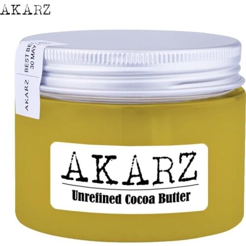 AKARZ brand Unrefined Cocoa butter high-quality origin Ivory Coast Yellow solid Skin face care Cosmetic raw materials base oil