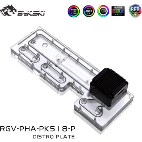 BYKSKI Acrylic Board Water Channel Solution use for Phanteks PK518(Evolv X) case / CPU GPU Block / 3PIN RGB / acrylic Reservoir