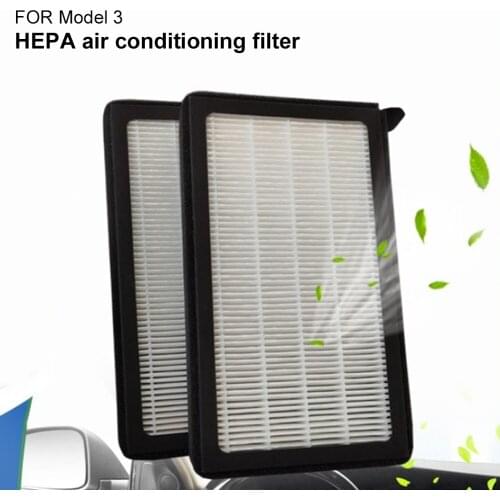 For Tesla Model 3 Y Accessories Air-Filter HEPA Activated Carbon 2Pcs Air Replacement Filter for Pollen Smoke Odor 2017-2021