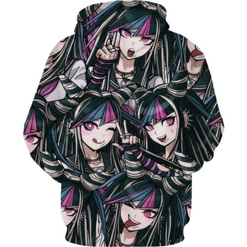 Anime Danganronpa Cosplay Ipuki Mioda 3D Print Hooded Hoodie Sweatshirt Coat Pullover