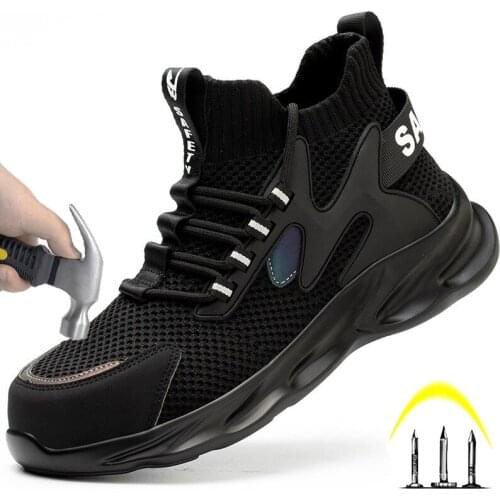 Safety Work Boots, Mens Shoes, Breathable, Anti-Squeeze Lightweight Sneakers, Indestructible Sneakers With Steel Toe Caps