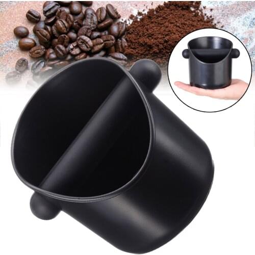 Black ABS Coffee Knock Box Espresso Grounds Container Residue with Handle for Barista Coffee Residue Bucket Grind Waste Bin