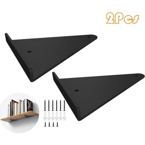 2Pcs Black Triangle Bracket Heavy-duty Super Thick Wall-mounted Corner Bracket DIY Home Suitable for Various Rooms
