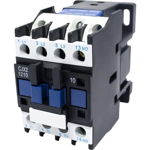 CJX2-1210 AC contactor 12A 3 Phase Din Electrical Contactor 380V/220V/110V/36V/24V Din Rail Mounted