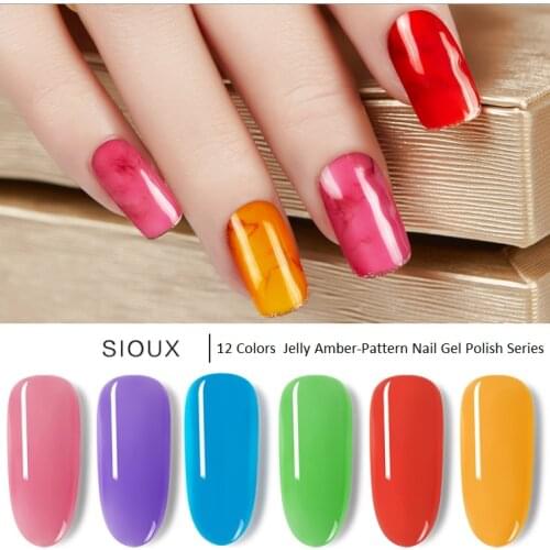 8ml Jelly Amber Pattern effect Gel Nail Polish UV LED Lamp Soak off Fall Hybrid Semi Permanent Varnish Gellak Lacquer Nail Art