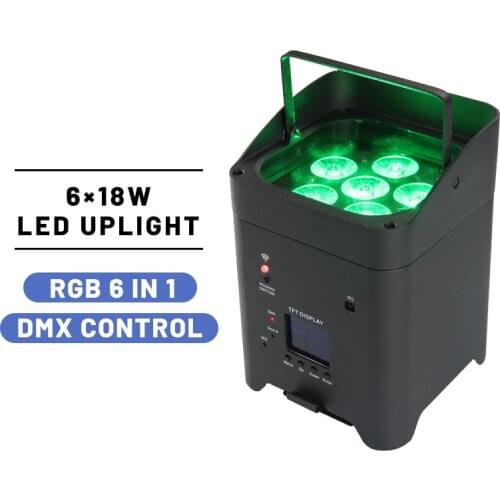 Grezer 6*18w 6in1 Wireless Battery Operated LED Uplight Wedding Stage Lights