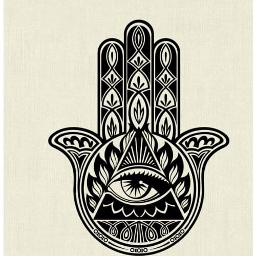 Hamasa Hand Wall Decal Buddha Vinyl Hand Of Fatima Wall Stickers Home Living Room Adhesive Waterproof Pattern Home Decor SYY377