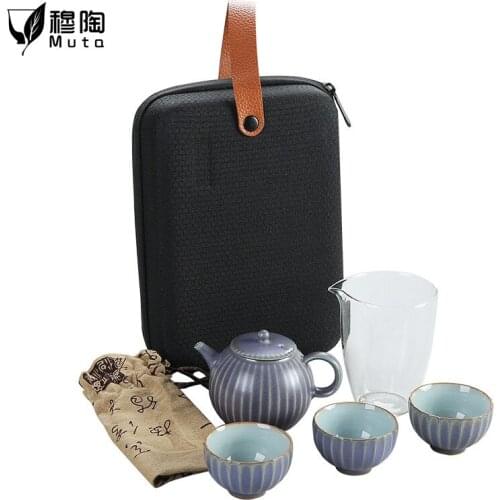 Ceramic teapots with 2 tea cups porcelain gaiwan tea sets portable travel tea sets drinkware tea pot set kung fu tea set