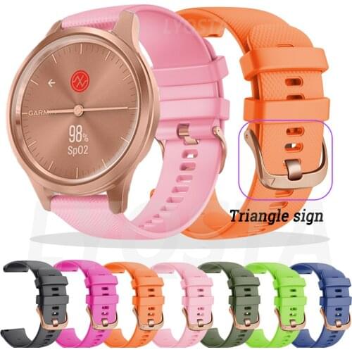 22 20MM Classic Replacement Wristband For Garmin Vivoactive 3 4/Vivomove HR Silicone Watch Band Strap For Garmin Approach S40