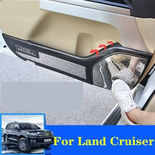 For Toyota Land Cruiser 2010-2020 Car Door Protector Leather Pad Anti Kick Anti-scratch Door Mat auto decorative accessories