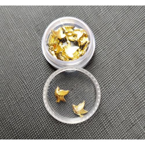 Metal Nail Art Decorations Charms Golden Nailart Accessories 3d Birds Manicure Design New Bottle Nails Kawaii Japanese Decors