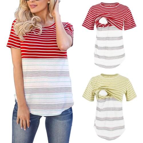 Breastfeeding Fashion Casual Pregnant Women Short Sleeve Maternity Tops T-Shirt Mom Pregnancy Loose Clothes Mummy Care T Shirt
