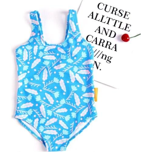 2021 New Girls One Piece Swimsuit Baby Floral Swimwear Child Maiden Bathing Suit Cute Backless Beachwear Infant Triangle Bikini