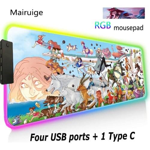 Xxl Anime Girl Rubber New Top Quality Mouse Pad Led Luminous Notebook Rgb Mouse Pad Protection Table Mat Game Player Desktop