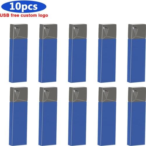 Bulk 10pcs free logo Usb 2.0 Flash Drive 32gb 16gb 128gb 64gb Metal Key Flashdrive Waterproof Pendrive 8gb 4gb Memory Stick gift