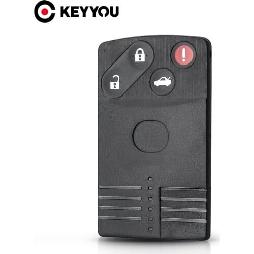KEYYOU 2 / 3 / 4 Buttons For Mazda 5 6 CX-7 CX-9 RX8 Miata MX5 Uncut Blade FOB Replacement Remote Smart Car Key Card Shell