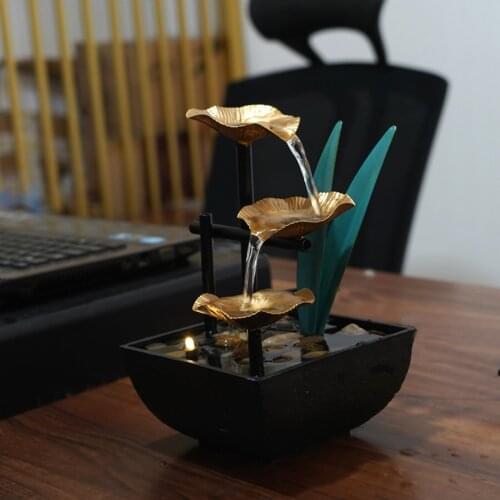 Relaxation Water Fountain Indoor Mini Waterfall for Interior Decoration, Home Tabletop Feng Shui Water Fountains