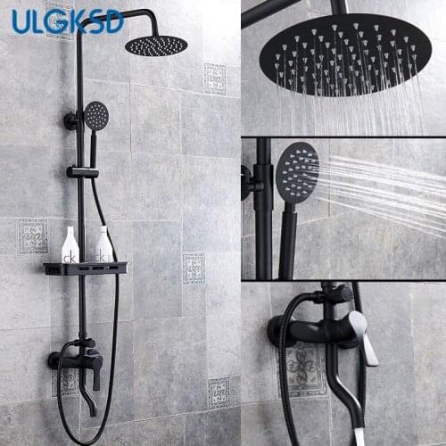 ULGKSD Shower Faucet Bathroom ORB Rainfall Shower Set With Sprayer Bidet Mixer Tap Wall Mount Shower Faucets