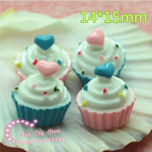 Resin 3D ice cream cup dessert flat back cabochon crafts 50pcs/lot 14*15mm BM838