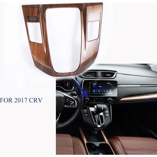 Car Styling FIT For Honda CR-V 2017 Luxury Wood ABS Car Interior Gear Panel Decorative Frame Cover Trims Auto Accessories