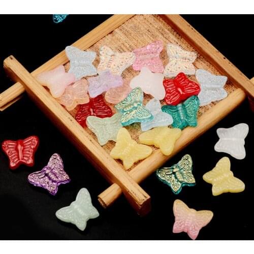 Straight Hole Butterfly Colored Glass Beads, Used To Make Bracelets DIY Jewelry Found Results Bulk Glass Round Beads Wholesale