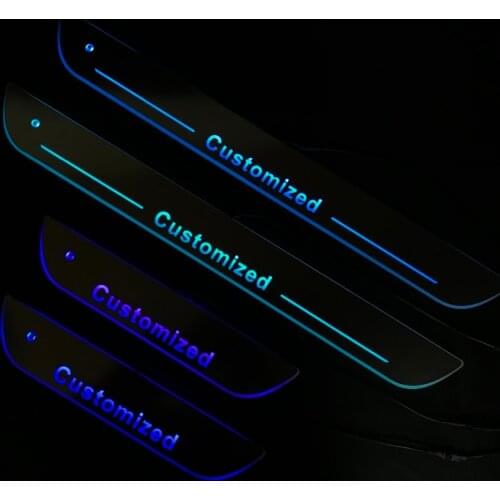 Express Delivery Led Door Sill Plate Strip Welcome Light Pathway Accessories Guard Protectors for Peugeot