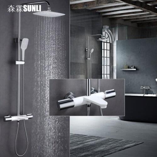Shower Faucets thermostatic bathroom shower mixer shower faucet bath faucet wall mounted rainfall mixer tap shower set