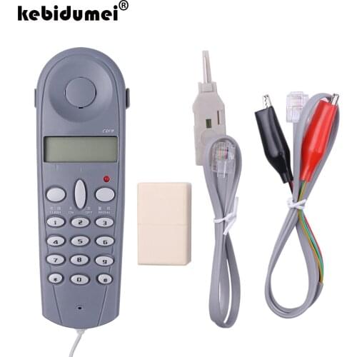 Kebidumei C019 Telephone Phone Butt Test Tester for Lineman Tool Network Tester Cable Set Device Check for Telephone Line Fault